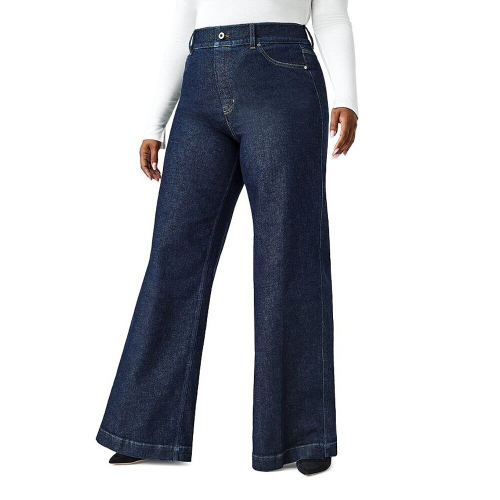 Spanx Wide legs pull on jeans, Black, Size M G88 - Picture 2 of 11